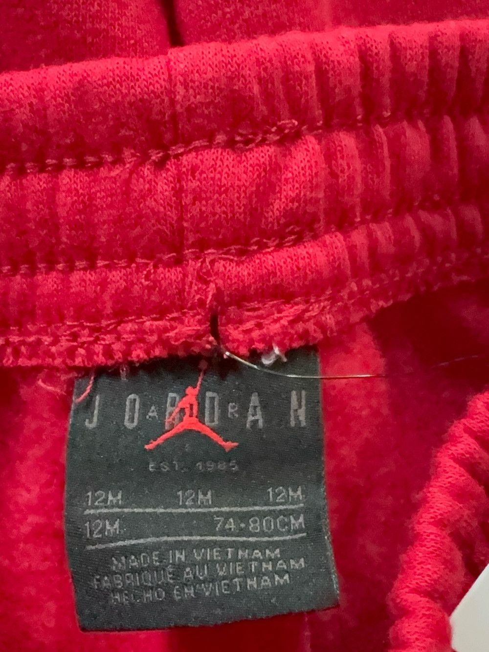 Jordan Red Kids Fleece Joggers with White Jumpman - Picture 4 of 4